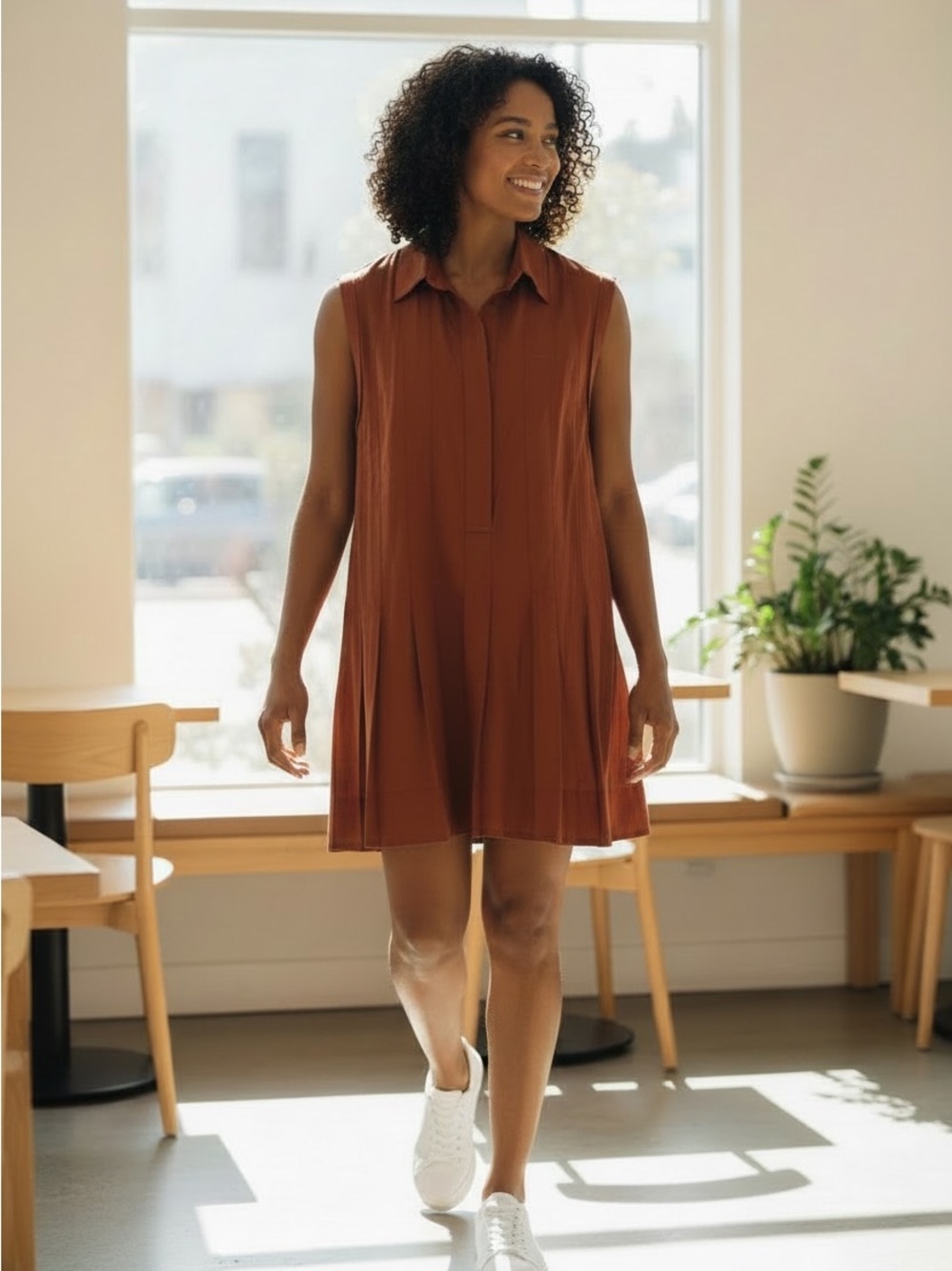 Free People Rust Mini Shirt Dress